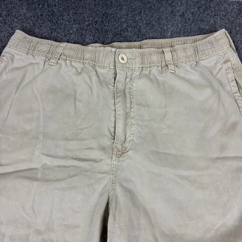 Tommy Bahama Mens Size Large 32x28 Tan White Striped Tencel Cotton Relaxed Pants